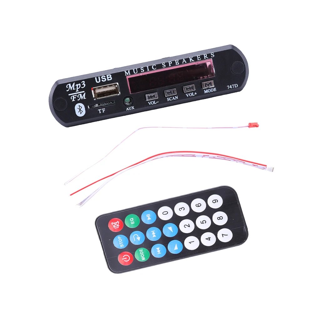 Автомобильный Bluetooth MP3 WMA FM AUX декодер 12 В постоянного тока плата аудио модуль TF SD