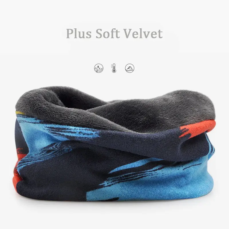 Blue Plus Velvet Wuaumx Горячие шапочки шапки для мужчин и женщин двойной слой Skullies шапочки кепки 3 в 1 хип-хоп хеджирования кепки плюс бархат кольцо шапочка с шарфом - Цвет: Blue Plus Velvet