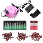 35000 обмин Розовый Профессиональный электрический аппарат для маникюра оборудование для ногтей маникюрный педикюр Файлы сверла набор аксессуаров для песчаной ленты