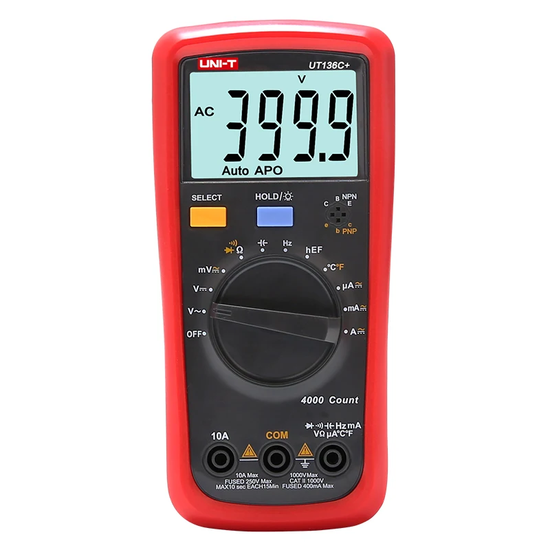 UNI-T UT136C+ Digital Multimeter 1000V 10A Auto Power Off AC DC Voltage Current Ohm Diode Meter Temperature Test | Инструменты