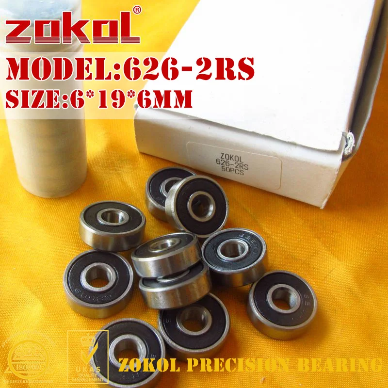 Миниатюрный радиальный шарикоподшипник ZOKOL 626 RS ZZ Z1 2RS 626ZZ P5Z4 6*19*6 мм|bearing 626|bearing