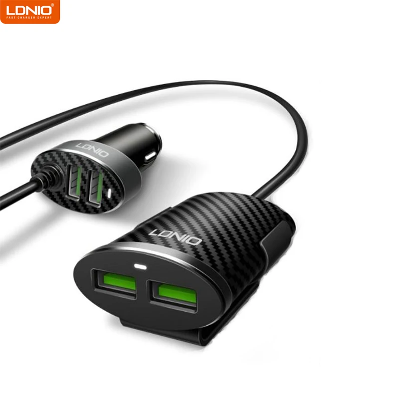 Автомобильное зарядное устройство LDNIO C502 зарядка с 4 usb-портами для передних и