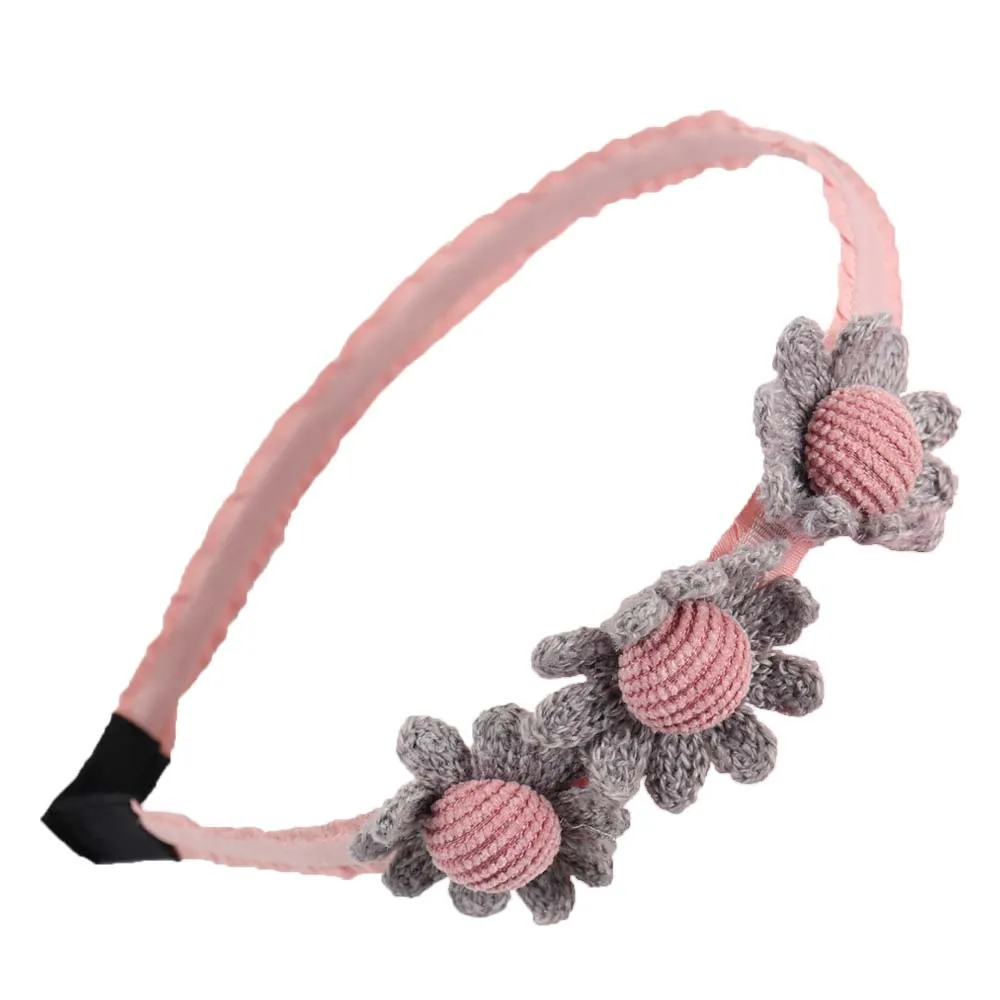 

ncmama Cute Princess Chic Hair band Handmade Flower Bows Headband Elastic Covered Hair Hoop For Kids Hair Accessories