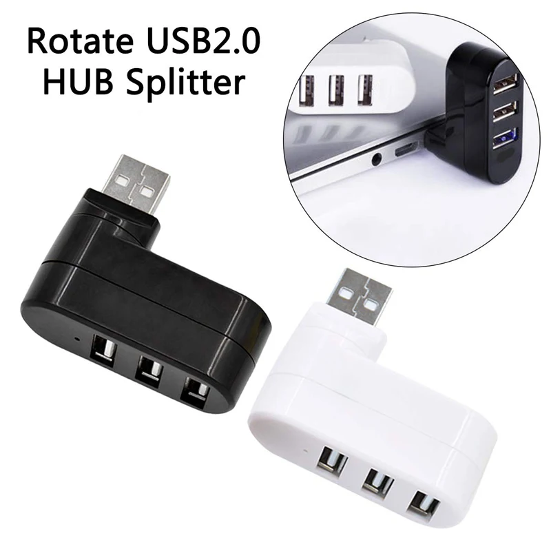 180 градусов вращающийся 3 порта usb-хаб 2,0 USB разветвитель адаптер для Macbook ноутбук планшет компьютер ПК периферийные устройства Мульти USB порт