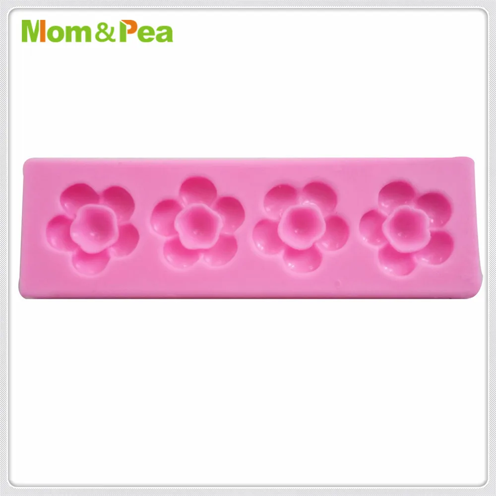 Mom & Pea MPA2002 4 в форме цветка из силикона форма для украшения торта помадка 3D пищевых