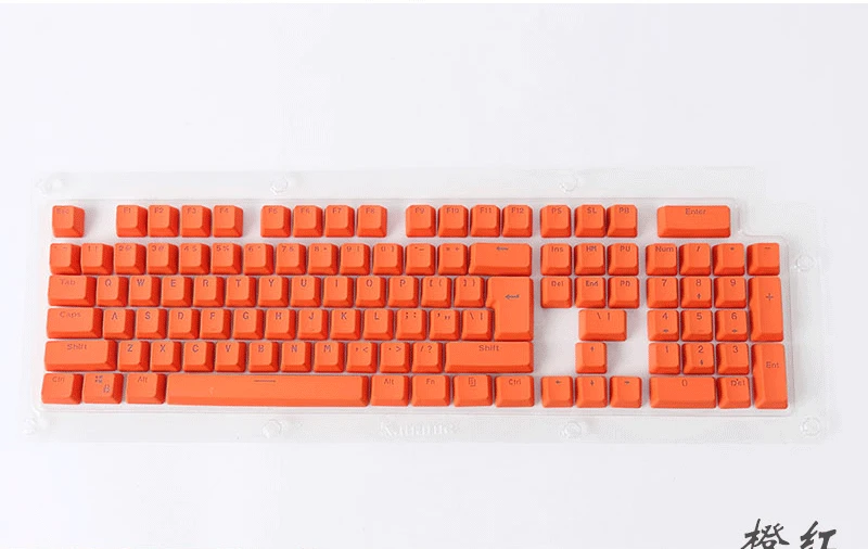 [HFSECURITY] OEM 104 клавиш с подсветкой PBT колпачки для механической клавиатуры Розовый Оранжевый Синий Зеленый цвет полупрозрачные колпачки для ключей - Цвет: OrangeRed