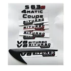 Черные буквы S63 S63s V8 BITURBO 4matic + Эмблема багажника, Эмблема багажника, Значки для Mercedes Benz AMG W221 W222 купе