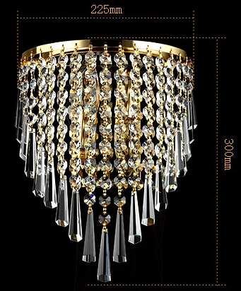 

HQXING Modern Crystal K9 Chandelier Wall Sconce Lighting Fixture AC110V AC220V AC85-265V E14 LED Wall Lamps for home lighting