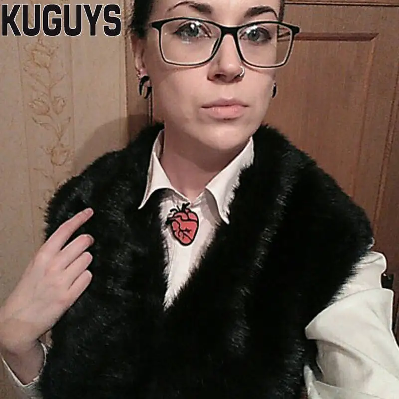 KUGUYS красный ярко розовый белый сердцебиение большой кулон ожерелья для женщин