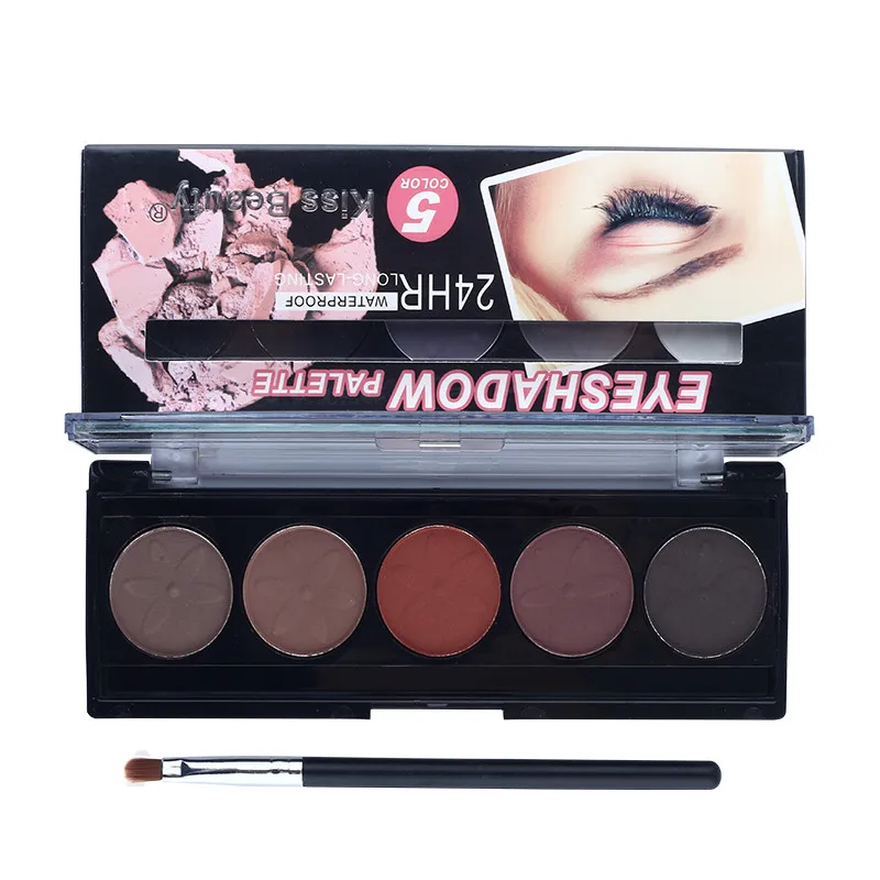 Профессиональная палитра теней для век 5 цветов матовые тени макияжа Гладкий