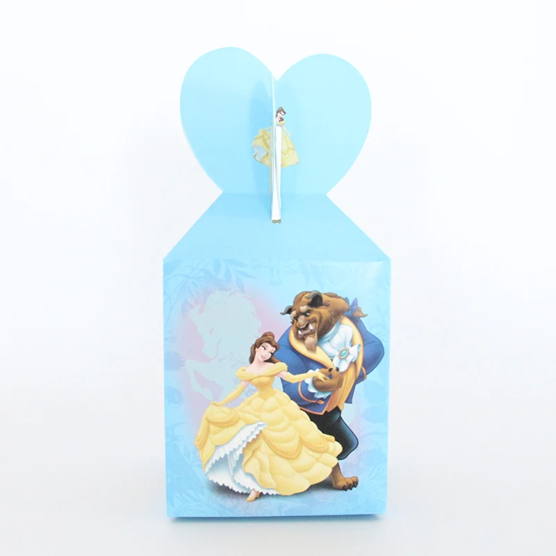 Beauty and the beast cartoon theme paper candy box gift box wedding Kids Birthday party decoration boy girl party supplies