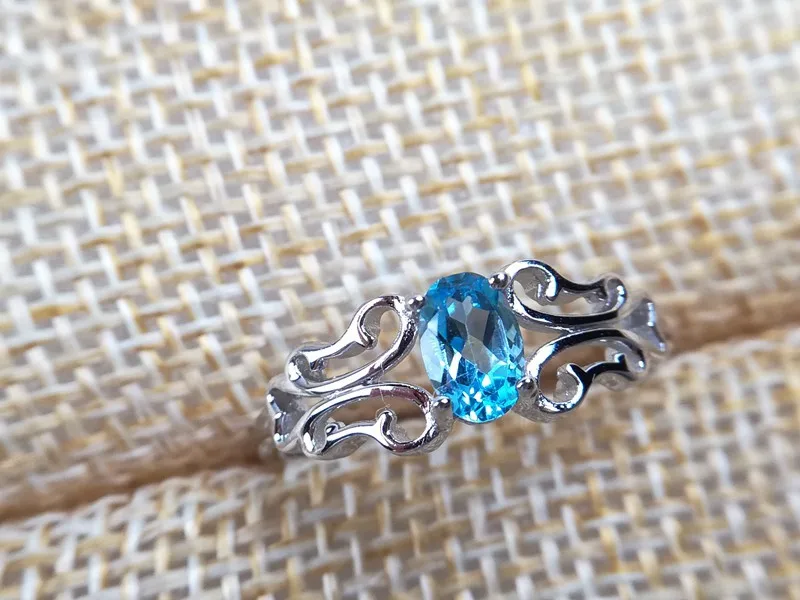 KJJEAXCMY boutique jewelry 925 Pure Silver Embedded Palace Butterfly Style Natural Topaz Ring Living Character | Украшения и