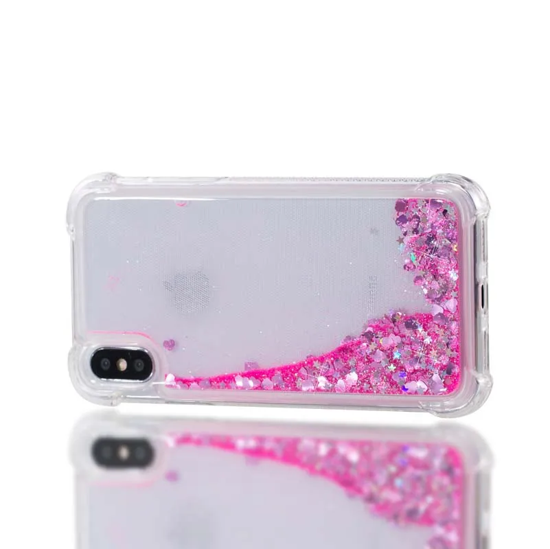 New Love Heart Glitter Dynamic Liquid Quicksand Anti-fall phone Case For Apple iPhone 5 5S 6 6S 7 8 Plus X XS Max XR Cover |