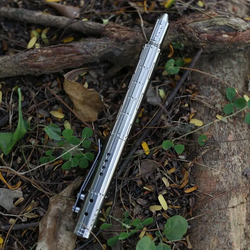 Тактическая ручка из титанового сплава металлическая с вольфрамовой стальной