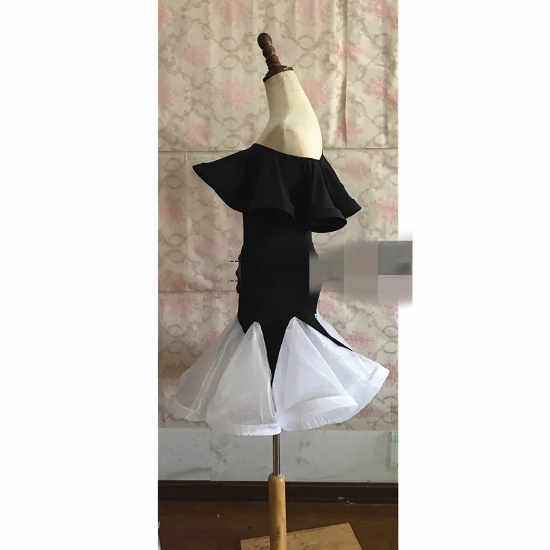 2017 платье для латиноамериканских танцев девочек 3 цвета с цветами зеленый черный