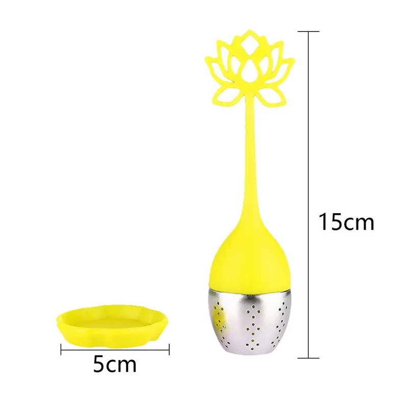 yellow Tea Infuser Ситечко для заварки чая из нержавеющей стали с блокировкой для специй, многоразовое Сетчатое сито для чая, сито для специй - Цвет: yellow Tea Infuser