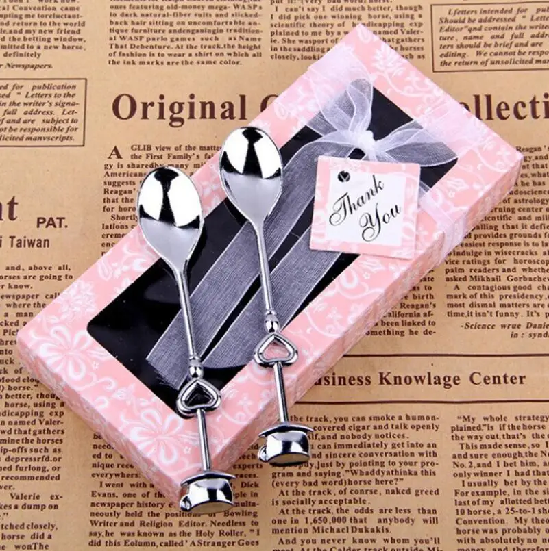 

2pcs/set Heart Shaped Love Coffee Tea Measuring Spoon Stainless Steel Tableware Wedding Decoration Lover Gift LX4586