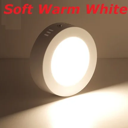 Warm Non dimmable Светодиодный панельный светильник, 6 Вт, 12 Вт, 18 Вт, круглый/квадратный поверхностный монтаж, светодиодный потолочный светильник, потолочный светильник, кухонный AC85-265V+ Драйвер AE - Испускаемый цвет: Warm Non dimmable