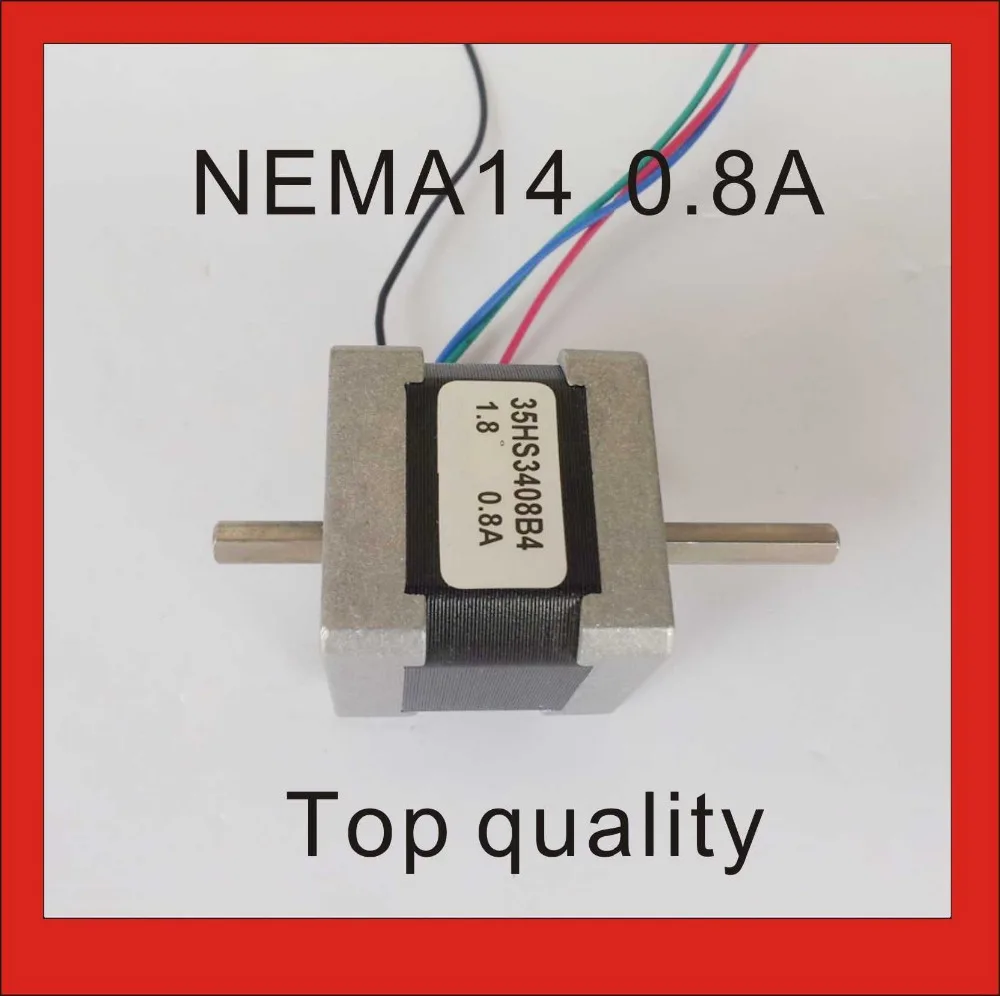 Шаговый двигатель с двумя валами NEMA14 18 Н. См 25 унций длина двигателя 34 мм CE Rohs CNC