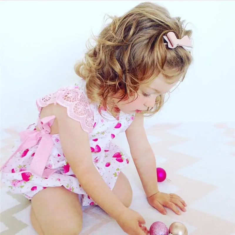 Летний комбинезон для новорожденных девочек 2017|strawberry romper|rompers rompersnewborn summer |