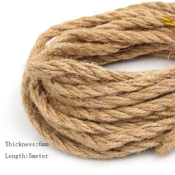 Джутовый шнур из Натуральной Конопли 5 метров 2/4/6 мм|rope splice|string roperope string |