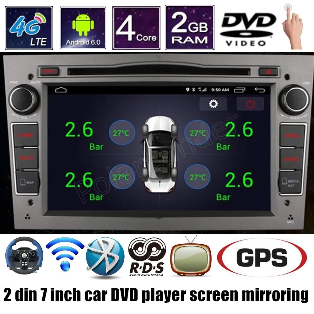 2 din 7-дюймовый четырехъядерный Android 6 0 Автомобильный DVD-радиоплеер GPS для Vauxhall Opel
