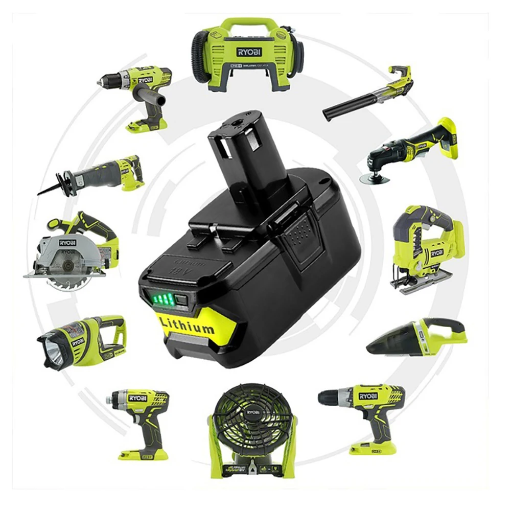 Новый литий ионный аккумулятор 18 в 4000 мАч для электроинструмента Ryobi P108 RB18L40