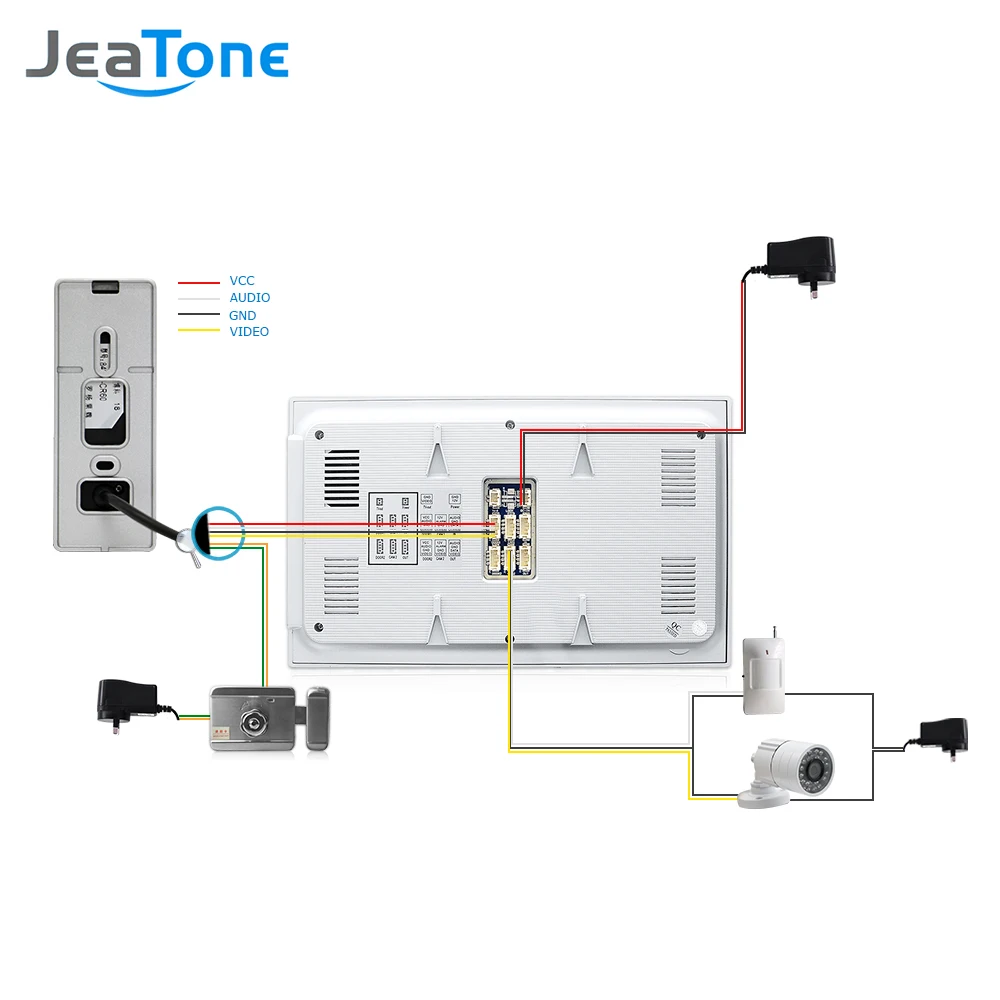 Видеодомофон JeaTone инфракрасная камера ночного видения 1200 ТВЛ 2V3 7 &quotЖК TFT монитор