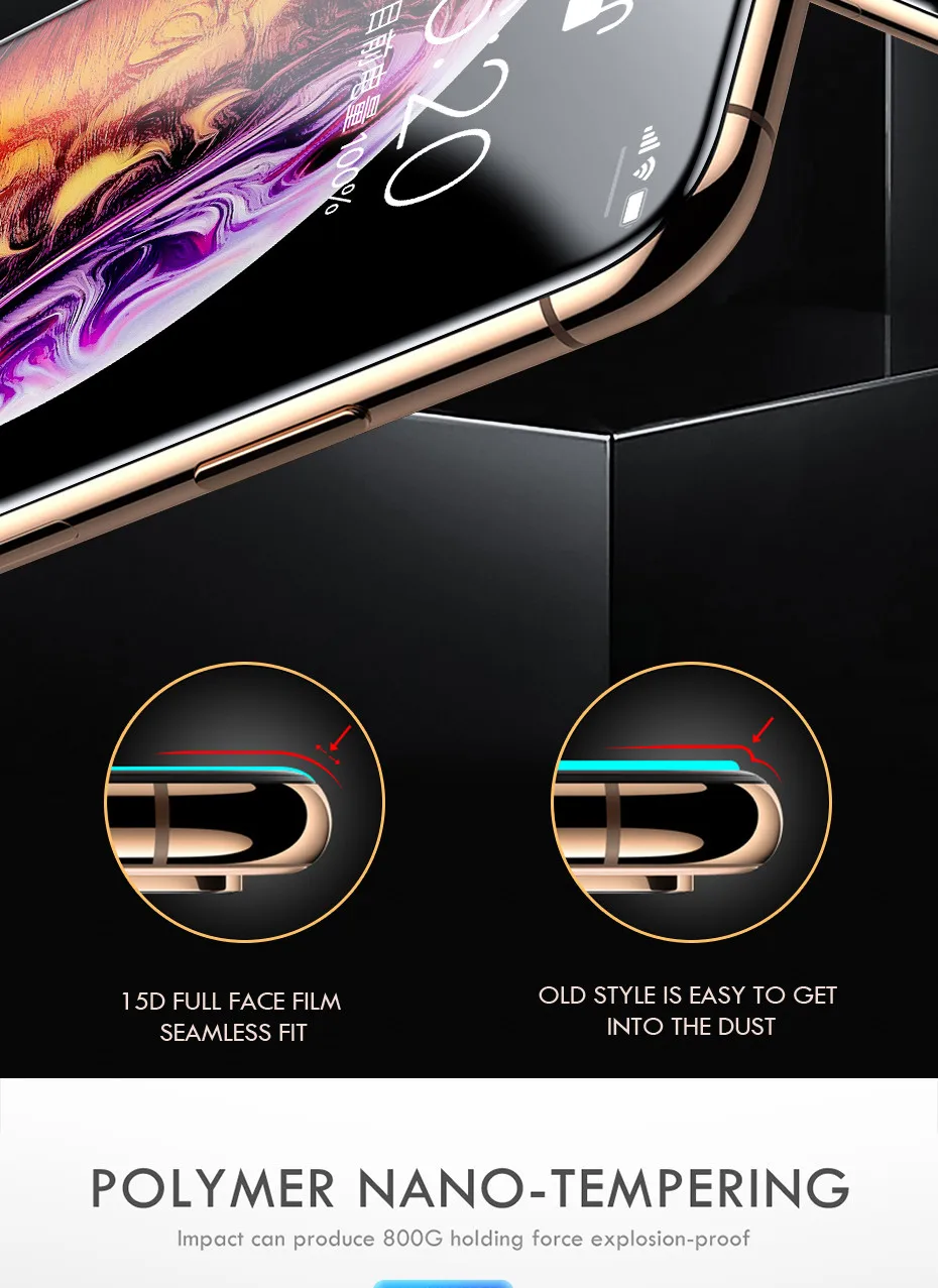 ZNP 15D закругленные края полное покрытие экрана протектор стекло на iPhone X XS Max XR протектор экрана для iPhone Xs X стеклянная пленка