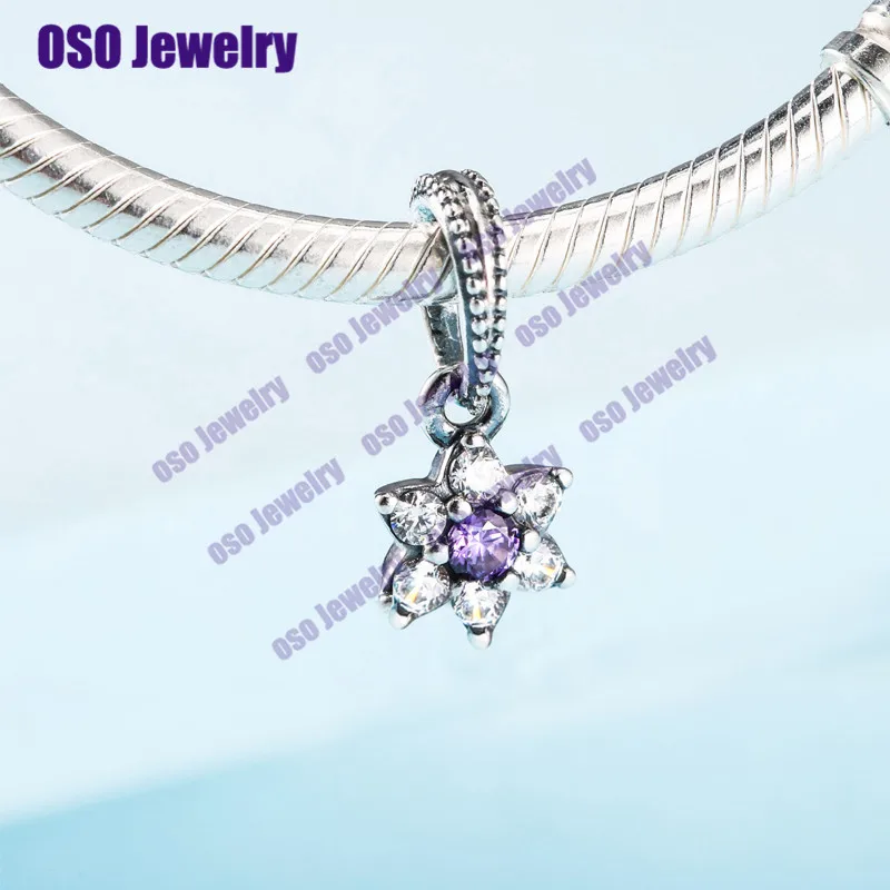 Изысканное ювелирное изделие Plata de ley 925 цветок камень Шарм бисера Fit браслет