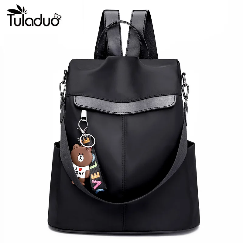 

Solid Color Backpack For Women Large Capacity Female Oxford Material Bags New Shoulders Portable Security Anti-theft
