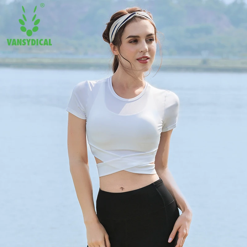 Футболка для йоги Vansydical с коротким рукавом XL|yoga top|top yogayoga shirt |