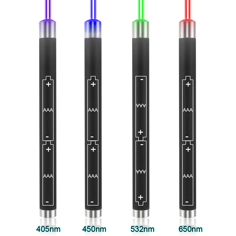 CWLASER 5mW 405nm фиолетовый/450nm синий/532nm зеленый/650nm красная лазерная указка ручка с