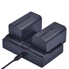 Аккумулятор Batmax, 2 шт., 7,2 В, 5200 мА  ч, аккумулятор с двумя USB-портами, для Sony и других моделей, с зарядным устройством, NP F770, NP, F750, NPF770, 750 мАч, с функцией зарядки и USB, для Sony, NP-F770, для Sony и других моделей.