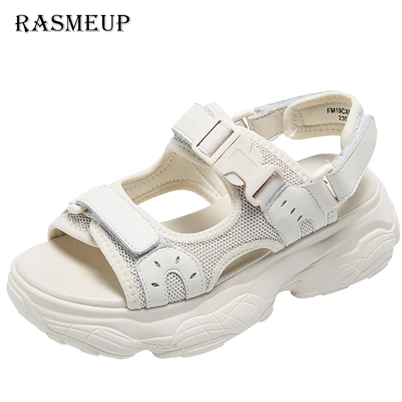 RASMEUP/женские массивные сандалии; летние пляжные сандалии на платформе; коллекция года; модная женская обувь; удобная повседневная обувь