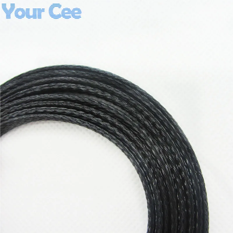 1 м Sheathing автомобильный провод нейлоновый плетеный кабель 8 мм черный|nylon braided cable
