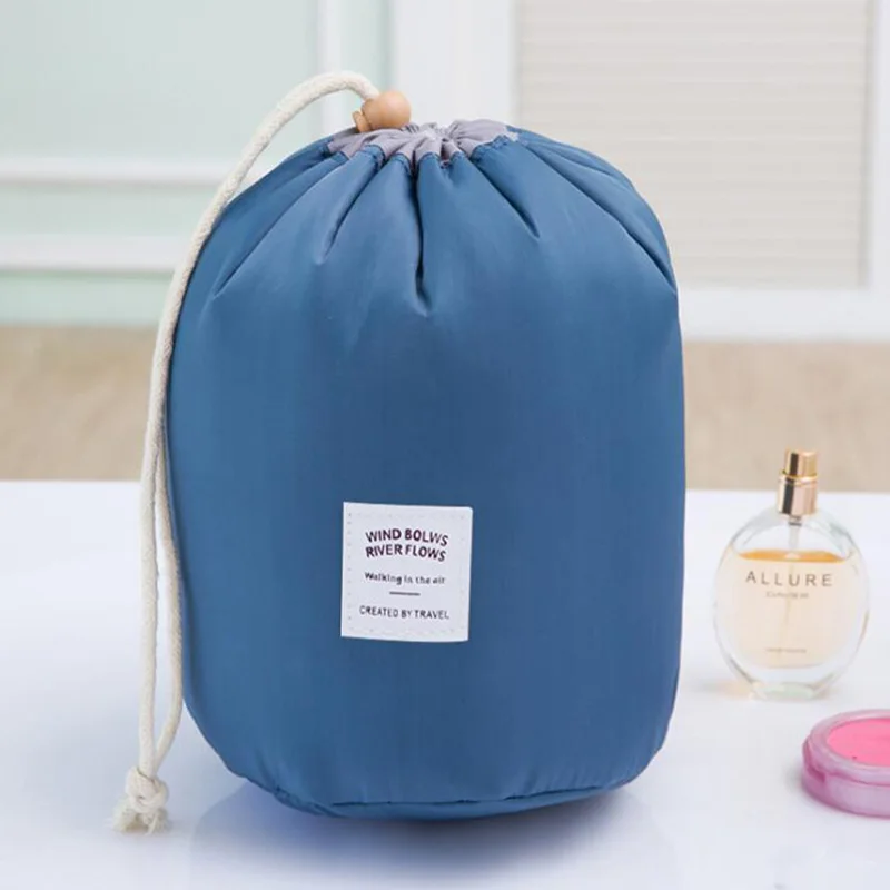 Dark Blue Горячая Распродажа, круглая Водонепроницаемая косметичка для макияжа, дорожная косметичка, органайзер, косметички для туалетных принадлежностей, косметички для женщин, Дамская коробка, Neceser - Цвет: Dark Blue