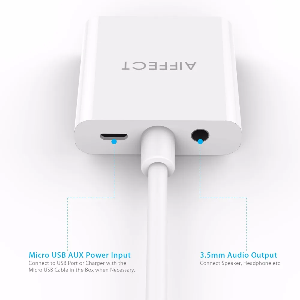 AIFFECT HDMI к VGA адаптер цифро аналоговый видео аудио конвертер Кабель hdmi vga разъем для