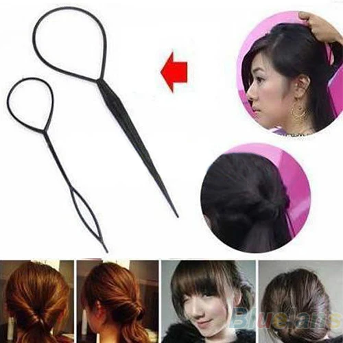 

Hot 2pcs Womens Girls Topsy Tail Hair Braided Tool Ponytail Maker Styling Tool Hair 8V99