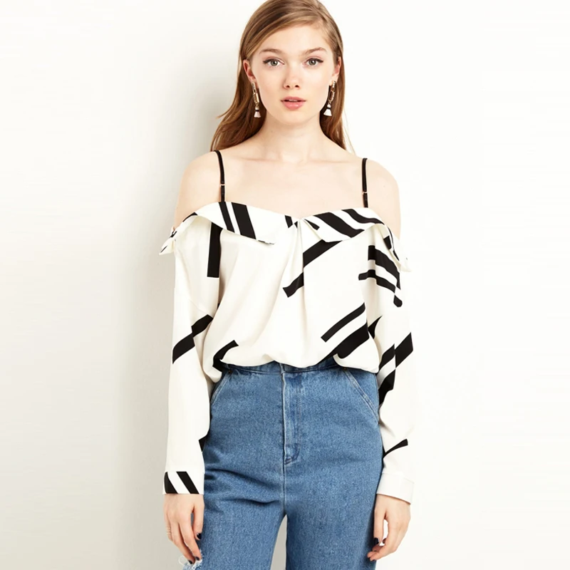 Women Summer Off Shoulder Tops Female Blusa Sexy Blouses 2016 Shirt Striped Spaghetti strap Backless Ladies Streetwear HD1639 |