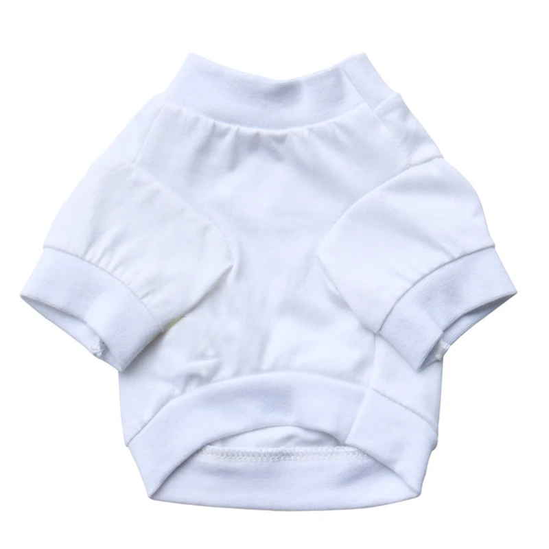 Летнее платье для домашних животных футболки из чистого белого хлопка собак