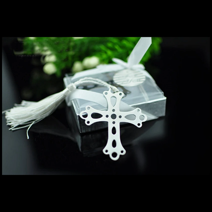 20 шт. серебряный крест с кисточкой закладки сувениры и подарки на свадьбу