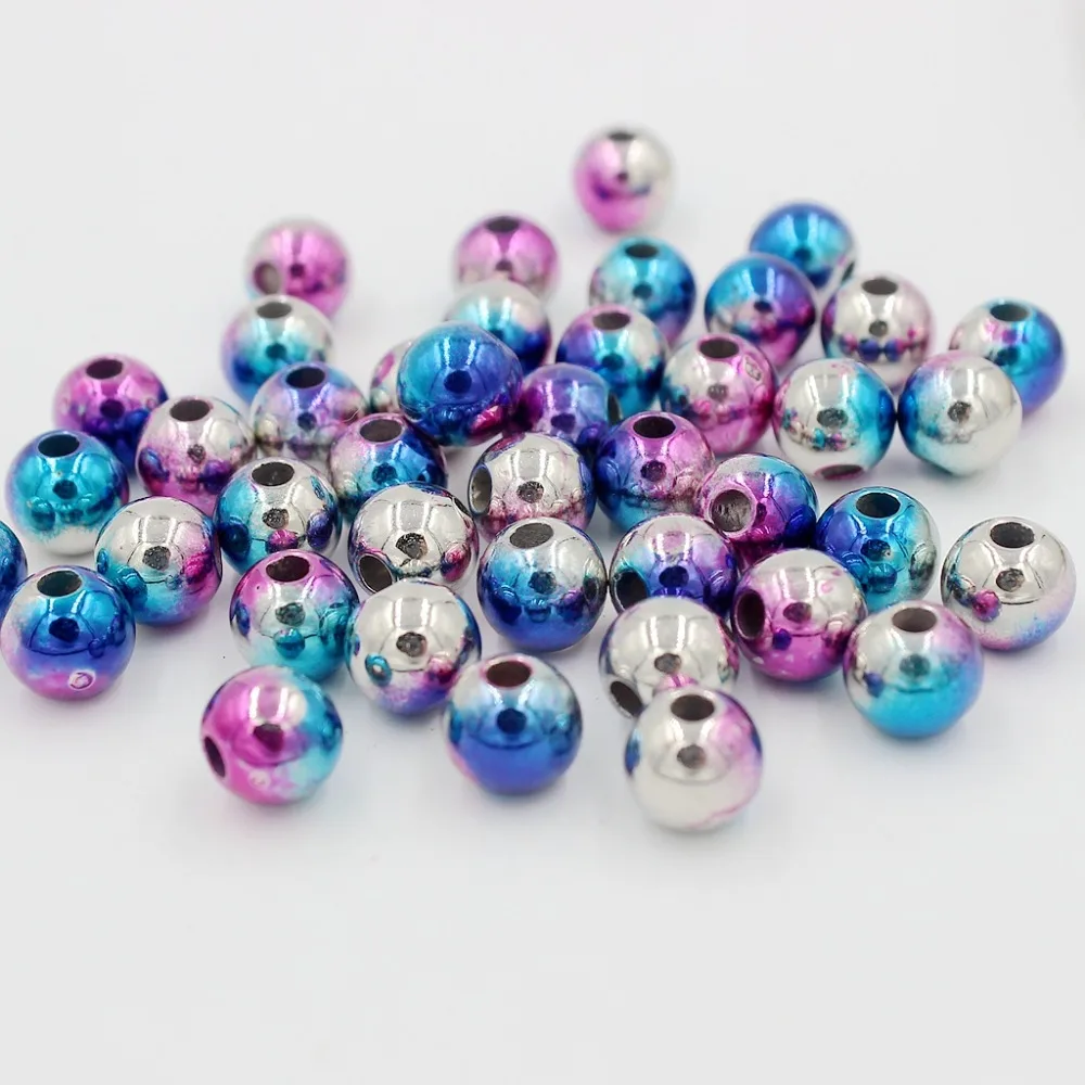 Бусины из искусственного жемчуга радужного цвета 8 мм 2018 шт./лот|Бусины| |