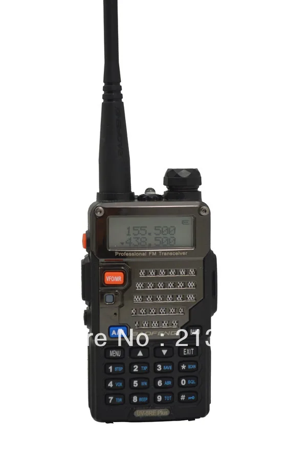 New Arrival UV-5RE Plus 136-174MHz(RX/TX) & UHF400-520MHz(TX/RX) Dual Band 5W/1W 128CH FM 65-108MHz with Free Earphone