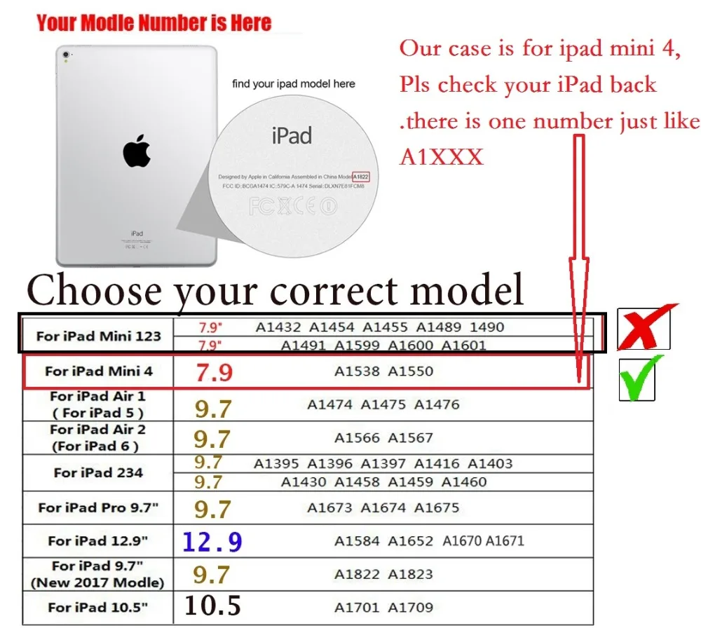 7 9 ''чехол для планшета iPad mini 1 2 3 чехол 360 Умный Магнитный с функцией