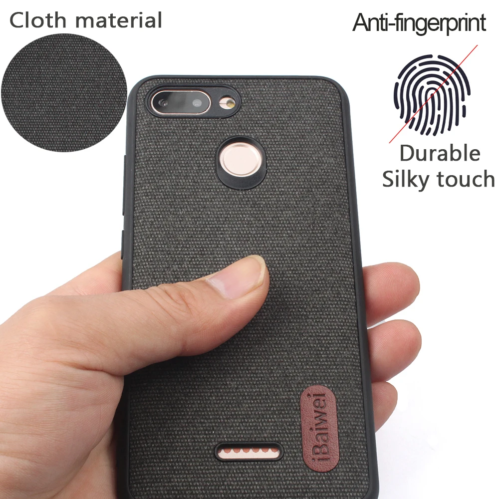 Stitching Fabric Case For Xiaomi Redmi 6 Global Silicone Soft Edge Shockproof Protective Cloth Phone Back |
