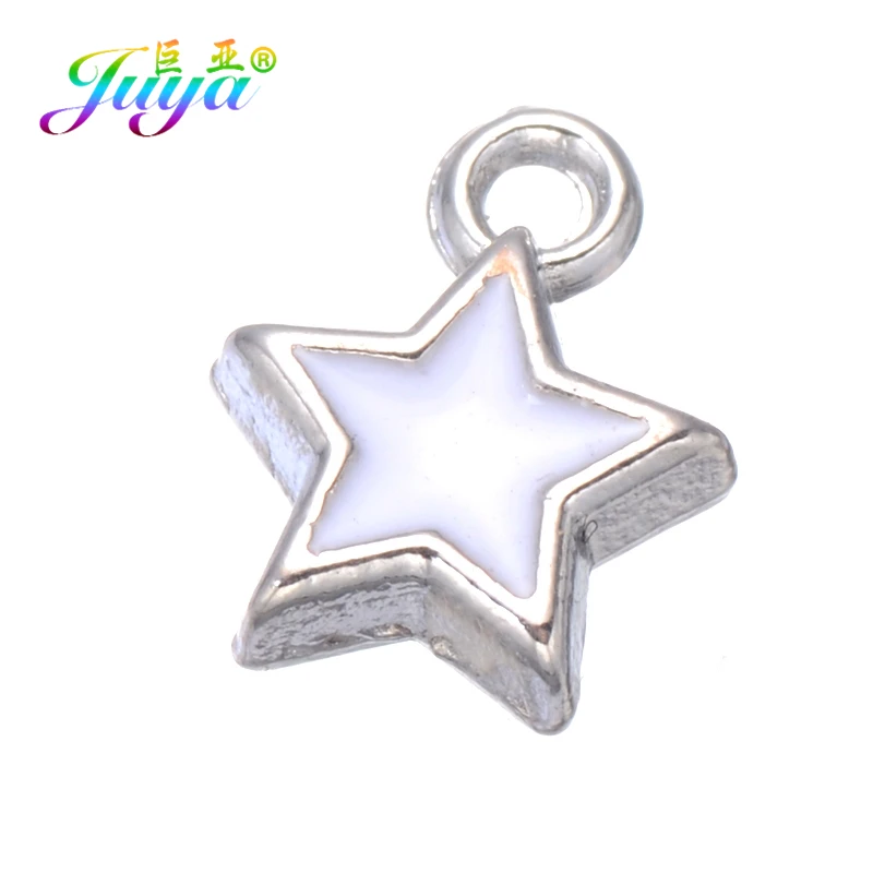 50 Pieces As Photo Juya DIY Small Enamel Charms Wholesale HandiCraft Evil Eye Love Heart Star Resin Charms For Women Kids Fashion Bijoux Making - Окраска металла: 50 Pieces As Photo