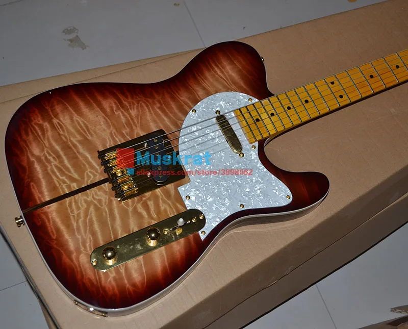 Оптовая продажа с фабрики электрогитара tele tiger maple top аксессуары для гитары ra