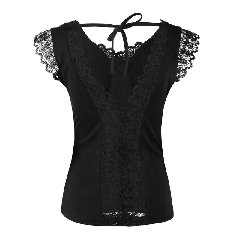Майка женская с V образным вырезом пикантная кружевная повседневная короткая