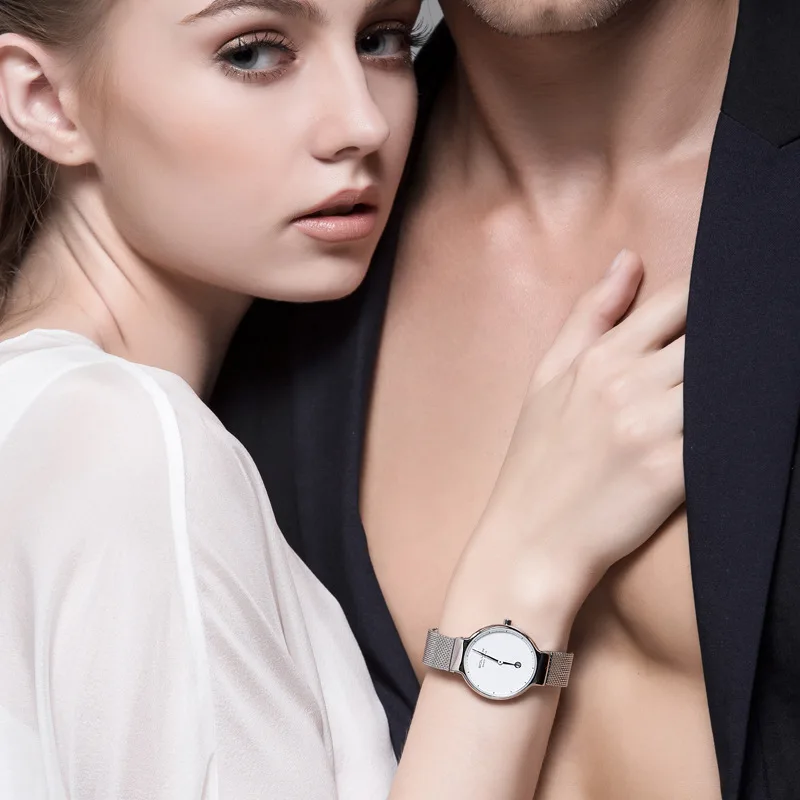 Relogio feminino новые женские часы ультратонкие из нержавеющей стали сетчатый ремешок
